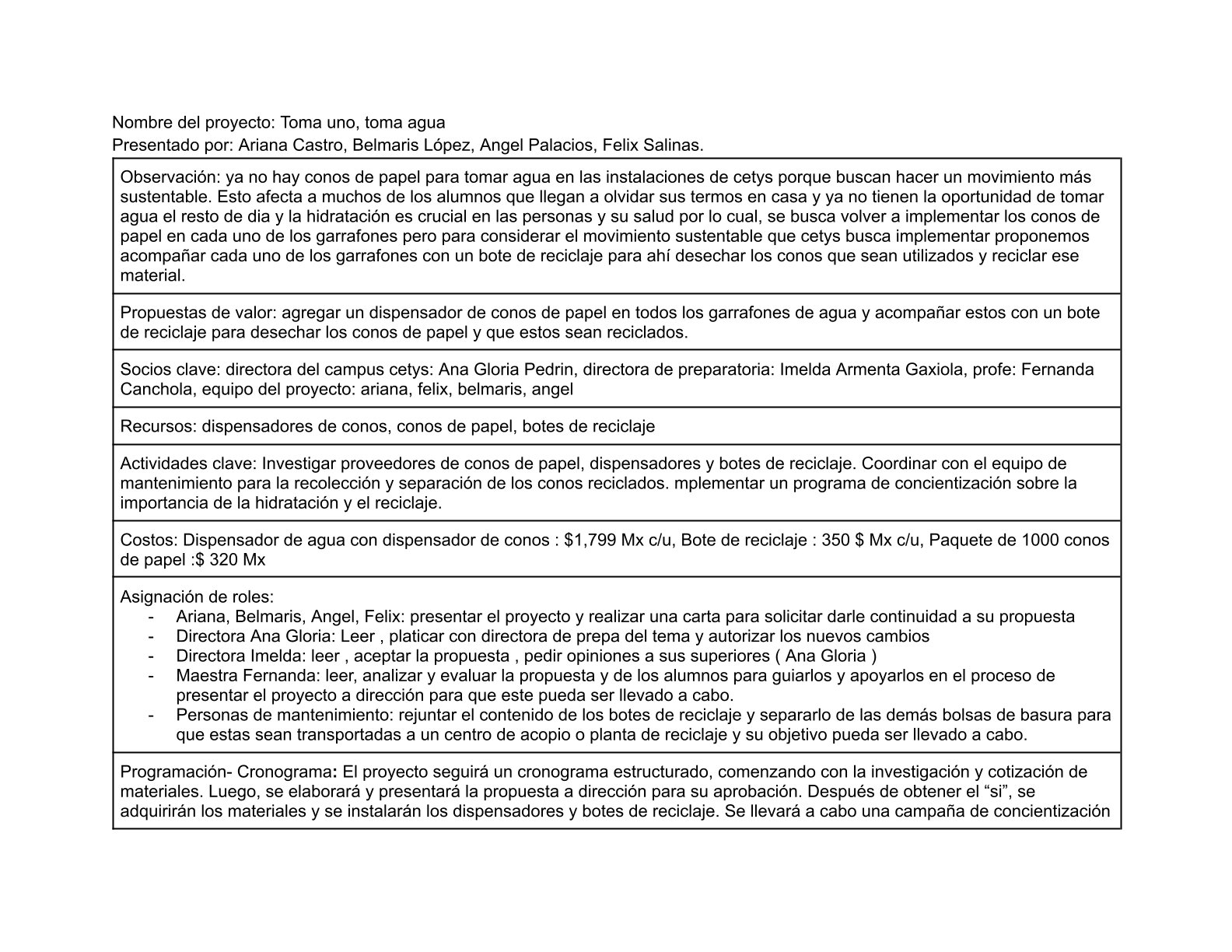 Communitary project