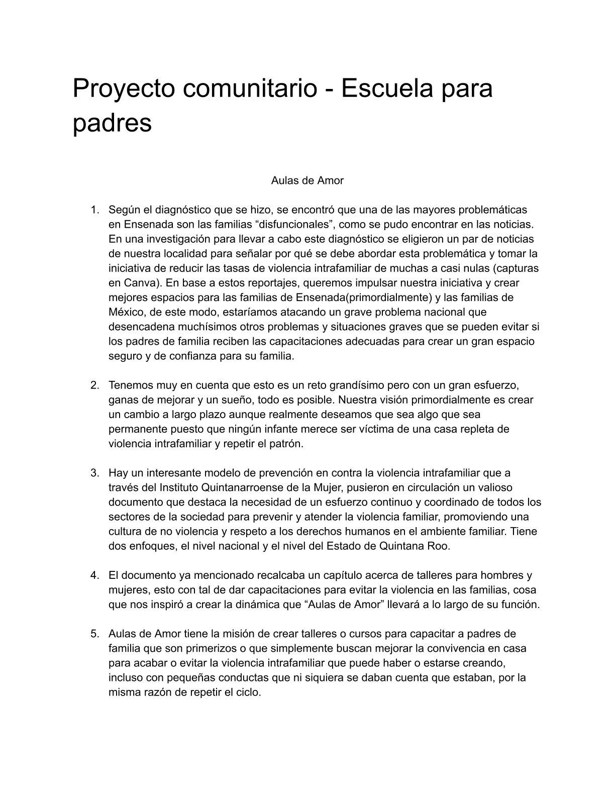 Communitary project